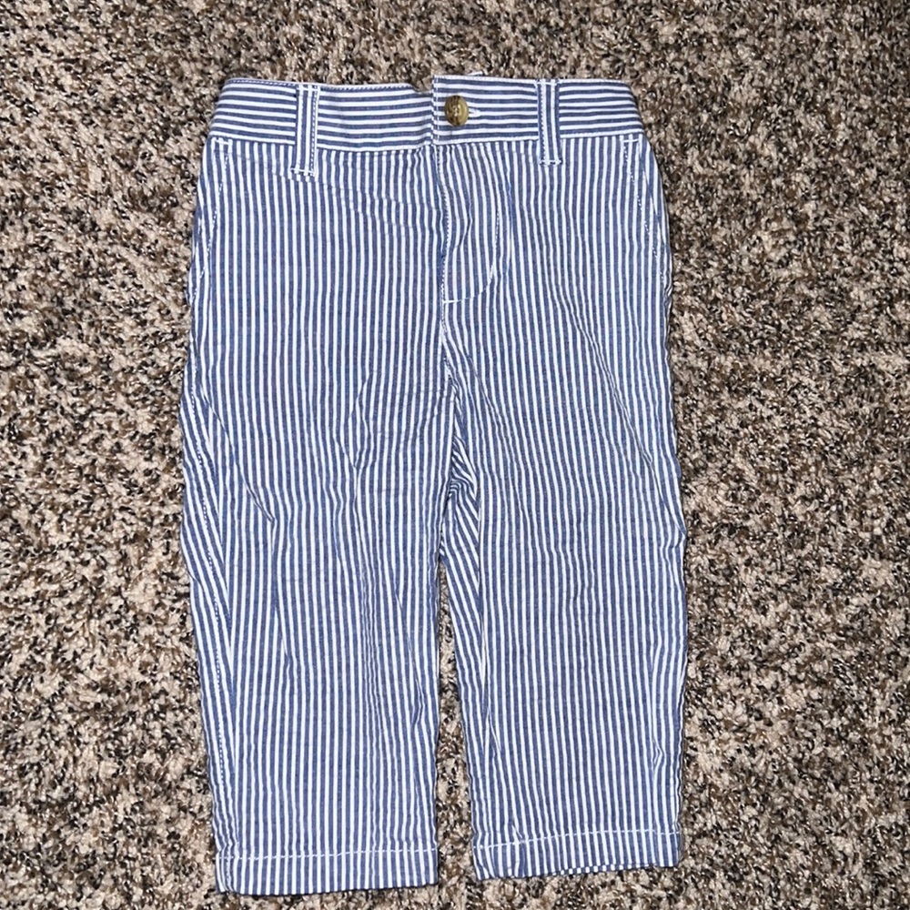 Ralph Lauren Blue Seersucker Striped Pants